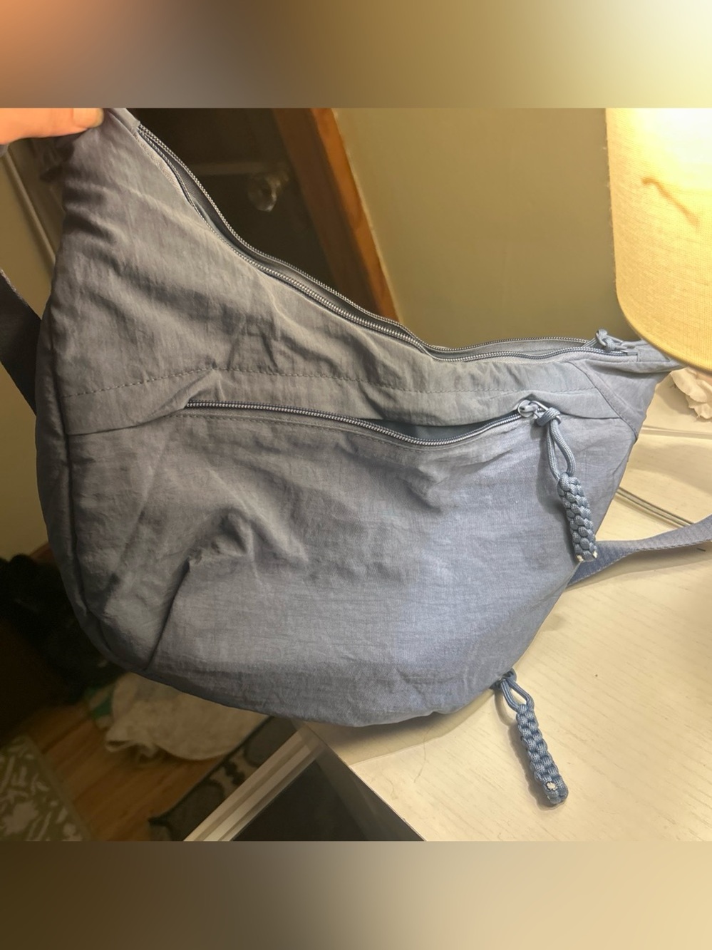 Light Blue Casual Crossbody Hobo Bag - Unbranded